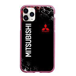 Чехол iPhone 11 Pro матовый MITSUBISHI SAMURAI JAPAN STYLE ИЕРОГЛИФЫ, цвет: 3D-малиновый