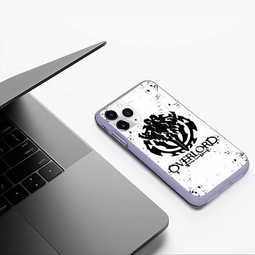 Чехол iPhone 11 Pro матовый OVERLORD паттерн / 3D-Светло-сиреневый – фото 3