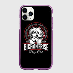 Чехол iPhone 11 Pro матовый Бишон Фризе Bichon Frize, цвет: 3D-фиолетовый