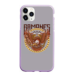 Чехол iPhone 11 Pro матовый Ramones Eagle, цвет: 3D-сиреневый