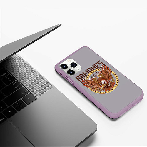 Чехол iPhone 11 Pro матовый Ramones Eagle / 3D-Сиреневый – фото 3