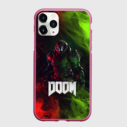 Чехол iPhone 11 Pro матовый Doomguy Doom, цвет: 3D-малиновый