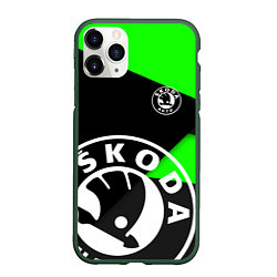 Чехол iPhone 11 Pro матовый SKODA GEOMETRY SPORT GREEN, цвет: 3D-темно-зеленый