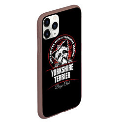 Чехол iPhone 11 Pro матовый Йоркширский Терьер Yorkshire Terrier, цвет: 3D-коричневый — фото 2