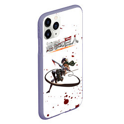 Чехол iPhone 11 Pro матовый Атака Микаса с брызгами - Атака на титанов, цвет: 3D-серый — фото 2
