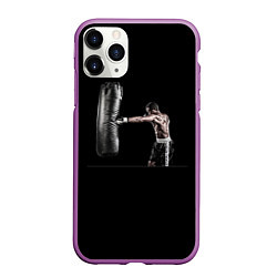 Чехол iPhone 11 Pro матовый Красивый мужик, цвет: 3D-фиолетовый