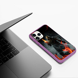 Чехол iPhone 11 Pro матовый TES SKYRIM DOVAHKIN FLAME ДРАКОНОРОЖДЕННЫЙ, цвет: 3D-фиолетовый — фото 2
