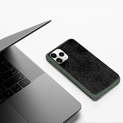 Чехол iPhone 11 Pro матовый Лицо монстра monster face, цвет: 3D-темно-зеленый — фото 2