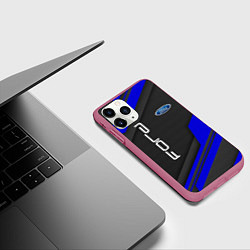 Чехол iPhone 11 Pro матовый Ford Форд авто, цвет: 3D-малиновый — фото 2