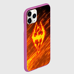 Чехол iPhone 11 Pro матовый СКАЙРИМ ОГЕННЫЙ ДРАКОН ЛОГО TES, цвет: 3D-фиолетовый — фото 2