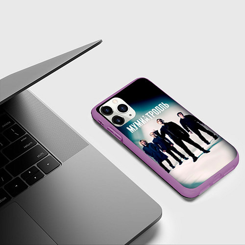 Чехол iPhone 11 Pro матовый Состав группы Мумий Тролль / 3D-Фиолетовый – фото 3