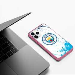 Чехол iPhone 11 Pro матовый Manchester City - Футбольный клуб, цвет: 3D-малиновый — фото 2