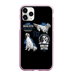Чехол iPhone 11 Pro матовый Английский Сеттер English Setter, цвет: 3D-розовый