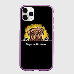 Чехол iPhone 11 Pro матовый Бордоский Дог Dogue de bordeaux, цвет: 3D-фиолетовый