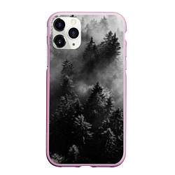 Чехол iPhone 11 Pro матовый МРАЧНЫЙ ЛЕС FOREST, цвет: 3D-розовый