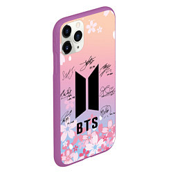 Чехол iPhone 11 Pro матовый BTS БТС АВТОГРАФЫ УЧАСТНИКОВ, цвет: 3D-фиолетовый — фото 2