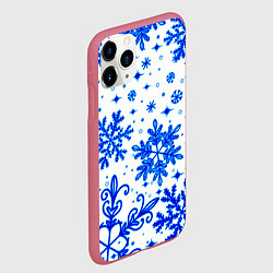 Чехол iPhone 11 Pro матовый Белая Зима, цвет: 3D-малиновый — фото 2