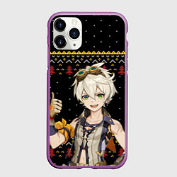Чехол iPhone 11 Pro матовый БЕННЕТ НОВОГОДНИЙ, цвет: 3D-фиолетовый