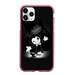 Чехол iPhone 11 Pro матовый BENDY - БЕНДИ ИГРА, цвет: 3D-малиновый