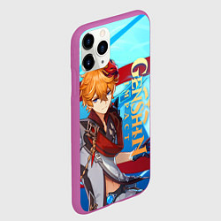 Чехол iPhone 11 Pro матовый Геншин импакт: Тарталья, цвет: 3D-фиолетовый — фото 2