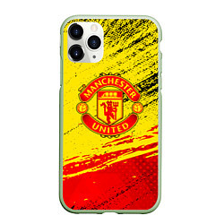 Чехол iPhone 11 Pro матовый Manchester United Футбольный клуб, цвет: 3D-салатовый
