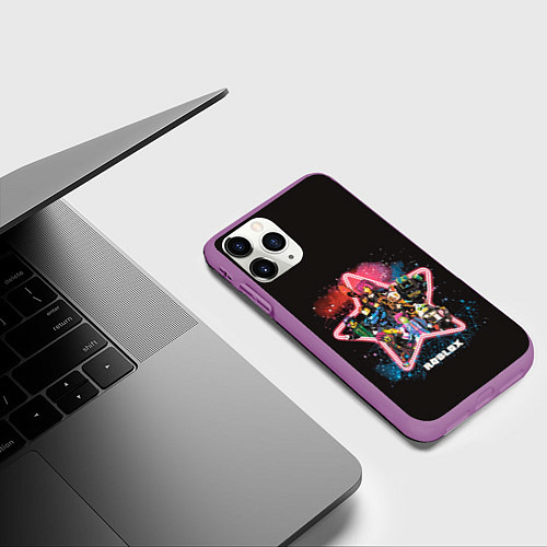 Чехол iPhone 11 Pro матовый Roblox 1 / 3D-Фиолетовый – фото 3