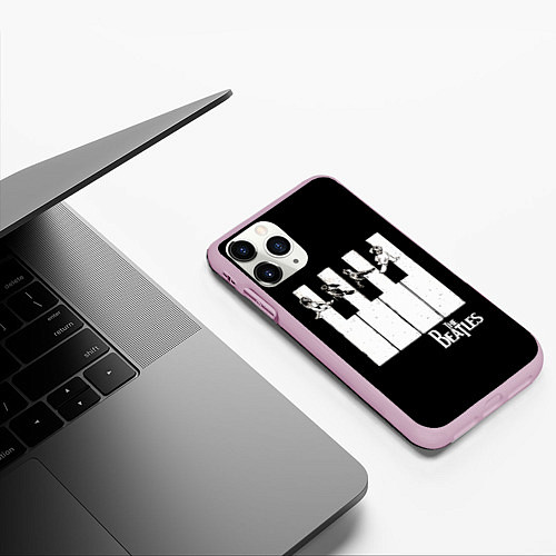 Чехол iPhone 11 Pro матовый THE BEATLES ЗНАМЕНИТАЯ КАРТИНКА / 3D-Розовый – фото 3