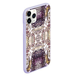 Чехол iPhone 11 Pro матовый Коллекция Фрактальная мозаика Фиолетово-желтый, цвет: 3D-светло-сиреневый — фото 2