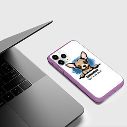 Чехол iPhone 11 Pro матовый Собачка Чихуахуа, цвет: 3D-фиолетовый — фото 2