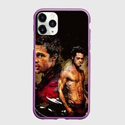Чехол iPhone 11 Pro матовый Бред Питт Бойцовский клуб, цвет: 3D-фиолетовый