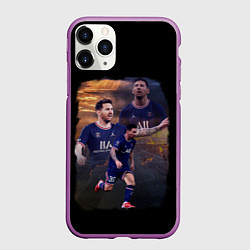 Чехол iPhone 11 Pro матовый ЛИОНЕЛЬ МЕССИ ПСЖ, цвет: 3D-фиолетовый