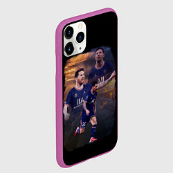 Чехол iPhone 11 Pro матовый ЛИОНЕЛЬ МЕССИ ПСЖ, цвет: 3D-фиолетовый — фото 2