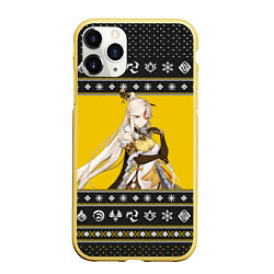 Чехол iPhone 11 Pro матовый НИН ГУАН NIN GUAN НОВОГОДНИЙ, цвет: 3D-желтый