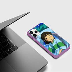 Чехол iPhone 11 Pro матовый Spirited awаy, цвет: 3D-фиолетовый — фото 2