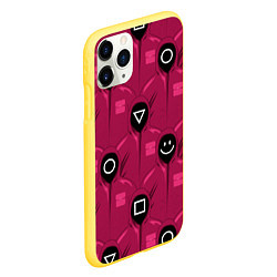Чехол iPhone 11 Pro матовый СОТРУДНИКИ ИГРЫ В КАЛЬМАРА Squid Game, цвет: 3D-желтый — фото 2