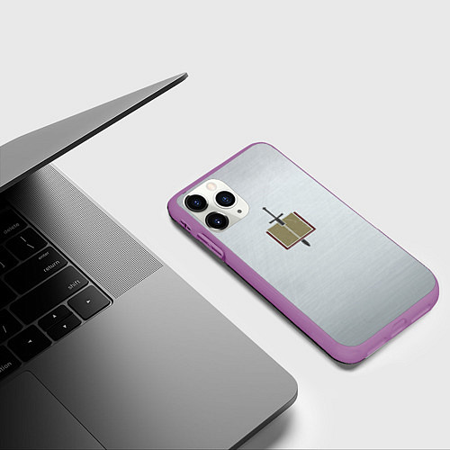 Чехол iPhone 11 Pro матовый Серые Рыцари цвет ордена / 3D-Фиолетовый – фото 3