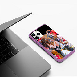 Чехол iPhone 11 Pro матовый Чжун Ли в цветах Genshin impact, цвет: 3D-фиолетовый — фото 2