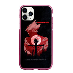 Чехол iPhone 11 Pro матовый One Punch-Man эпичный Гароу, цвет: 3D-малиновый