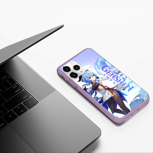 Чехол iPhone 11 Pro матовый Гань Юй - Геншин импакт / 3D-Сиреневый – фото 3