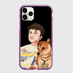 Чехол iPhone 11 Pro матовый Бульвар Депо с пёсиком, цвет: 3D-фиолетовый