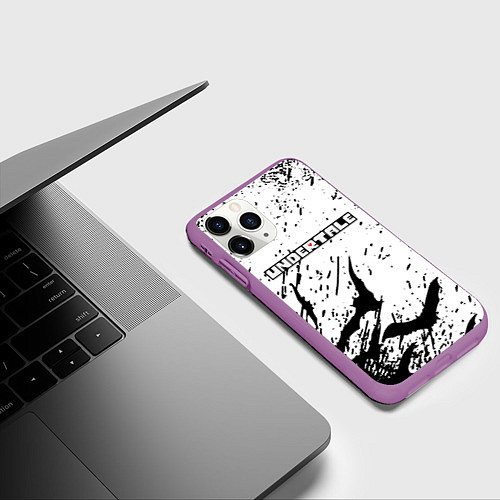 Чехол iPhone 11 Pro матовый UNDERTALE Летучие мыши / 3D-Фиолетовый – фото 3