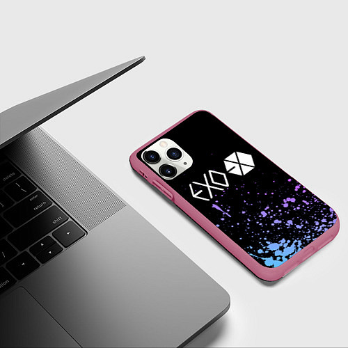 Чехол iPhone 11 Pro матовый EXO BAND - ЭХО / 3D-Малиновый – фото 3