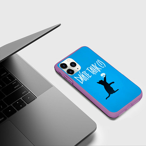 Чехол iPhone 11 Pro матовый Дайте танк Киса / 3D-Фиолетовый – фото 3