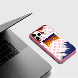 Чехол iPhone 11 Pro матовый RUNES DOOM LOGO, цвет: 3D-малиновый — фото 2