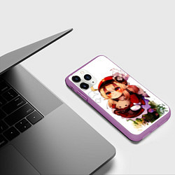 Чехол iPhone 11 Pro матовый Милая Кли дуется геншин импакт, цвет: 3D-фиолетовый — фото 2