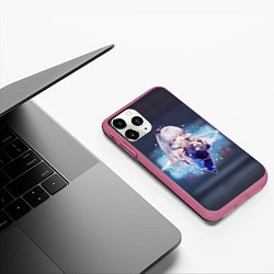 Чехол iPhone 11 Pro матовый Камисато Аяка в примогеме, цвет: 3D-малиновый — фото 2