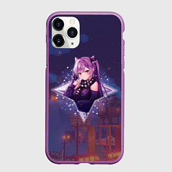 Чехол iPhone 11 Pro матовый Кэ Цин в примогеме, цвет: 3D-фиолетовый