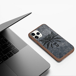 Чехол iPhone 11 Pro матовый THE WITCHER LOGO STONE, цвет: 3D-коричневый — фото 2