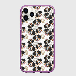 Чехол iPhone 11 Pro матовый Зенненхунд Бернский, цвет: 3D-фиолетовый