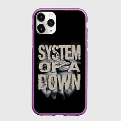 Чехол iPhone 11 Pro матовый System of a Down, цвет: 3D-фиолетовый
